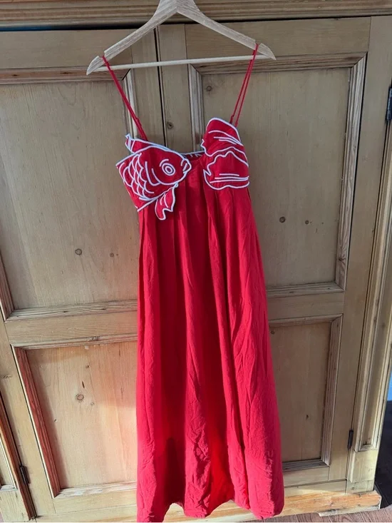 Farm Rio Red Fish Top Maxi Dress - Picture 3 of 5